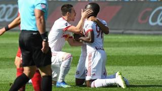 Players of New York Red Bulls celebrate